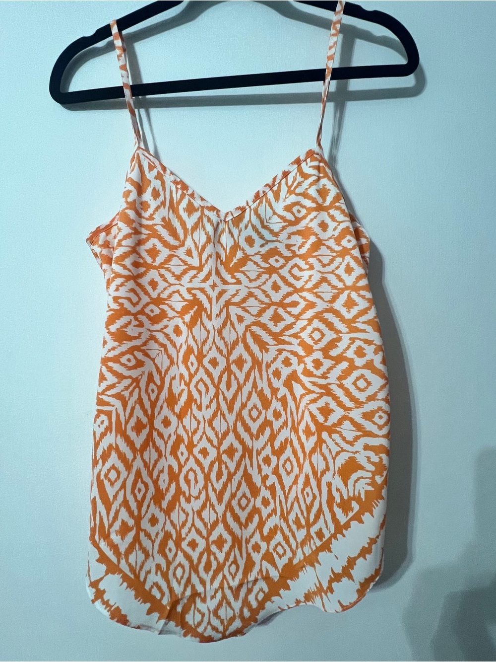 INC International Concepts orange geometric poly camisole blouse top Sz 6. A0058